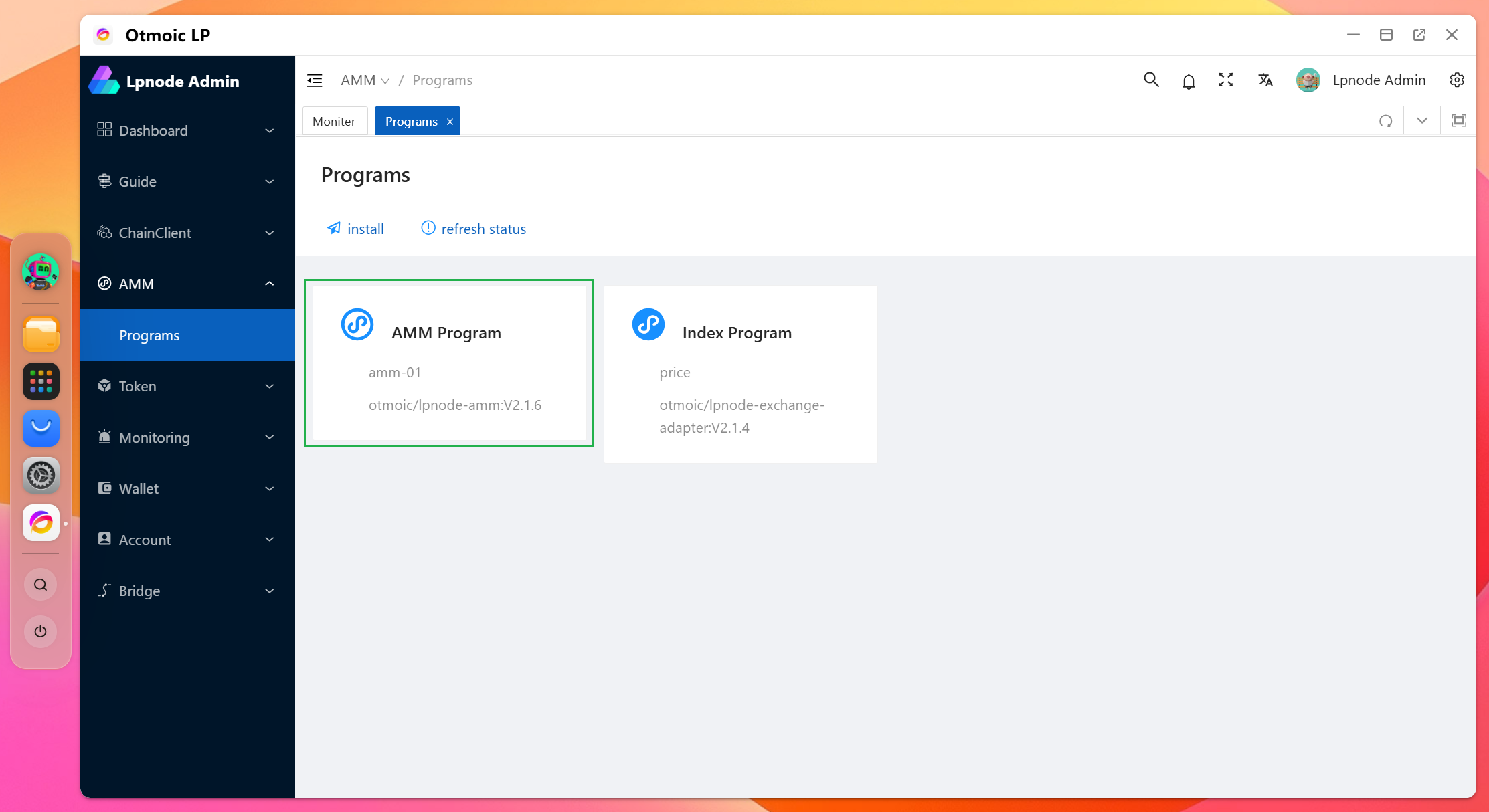 AMM Programs Interface